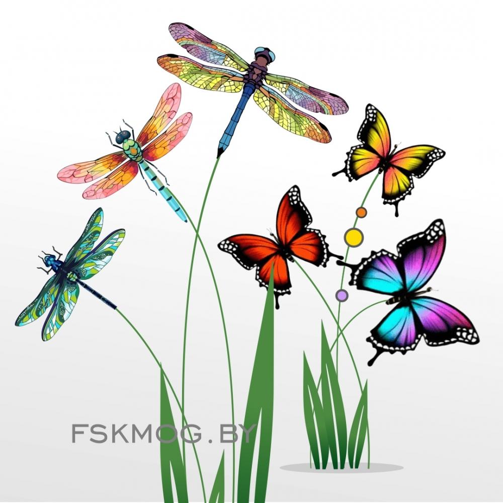 Арт-объект "Бабочки" и "Стрекозы"